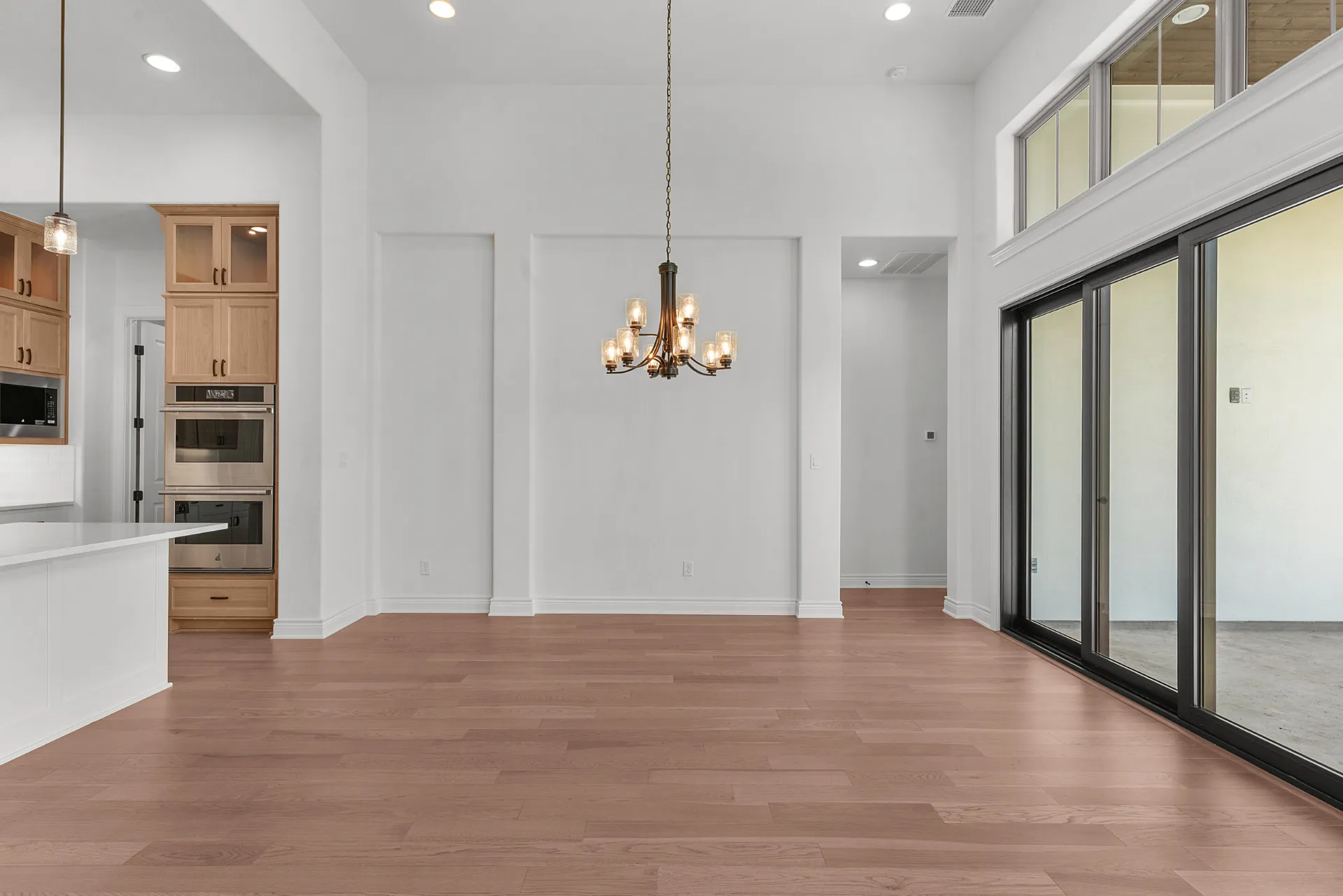 Dining room sliding door interior view