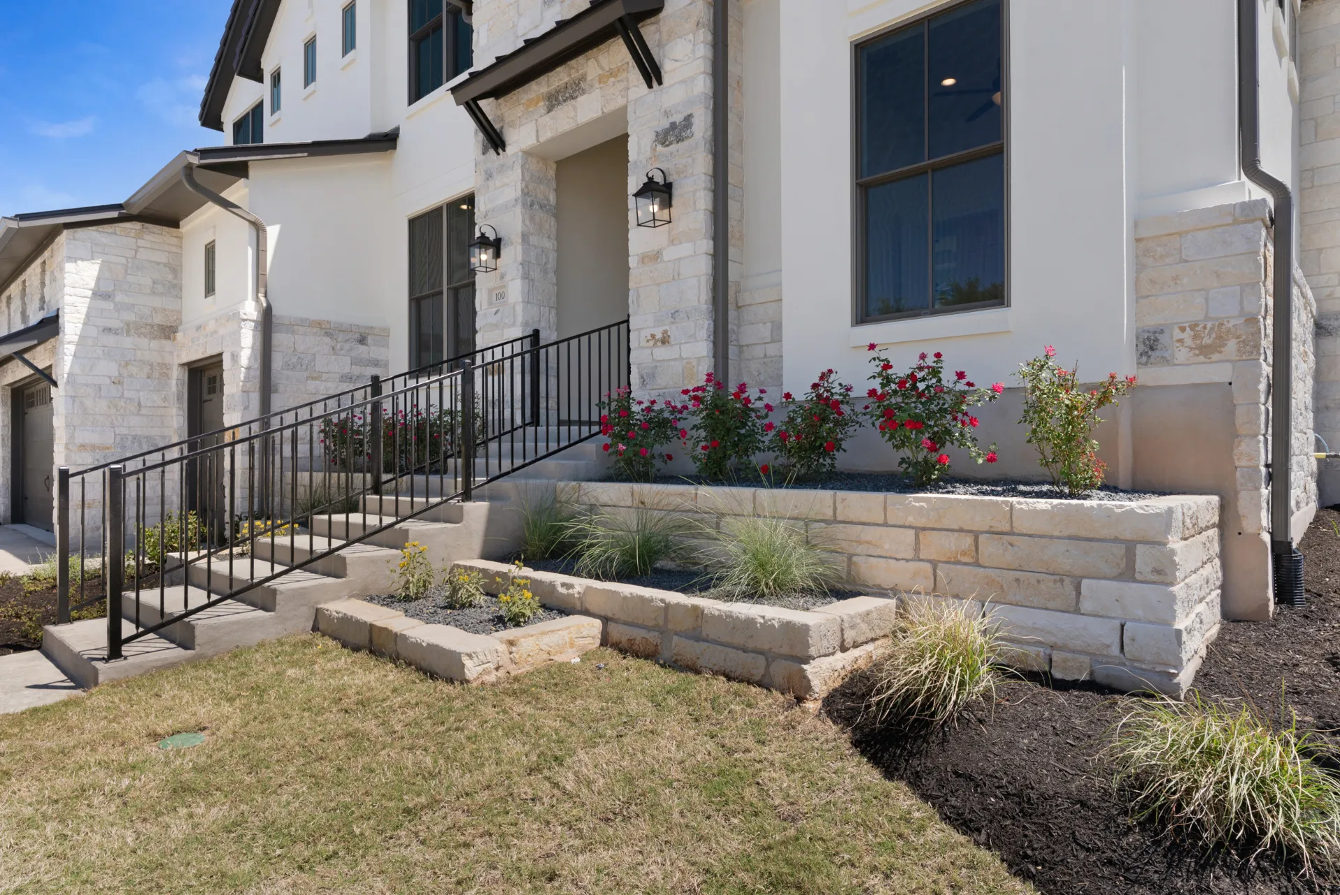 Front entry stone and steps
