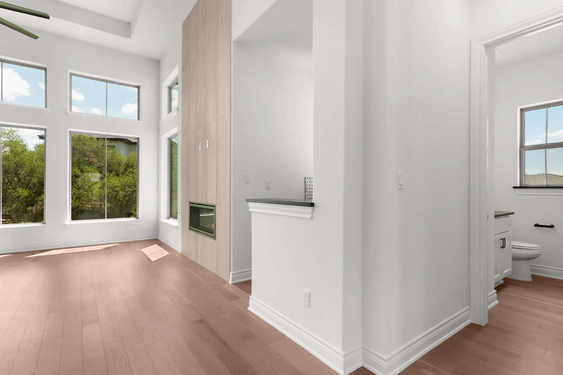 Primary suite with fireplace